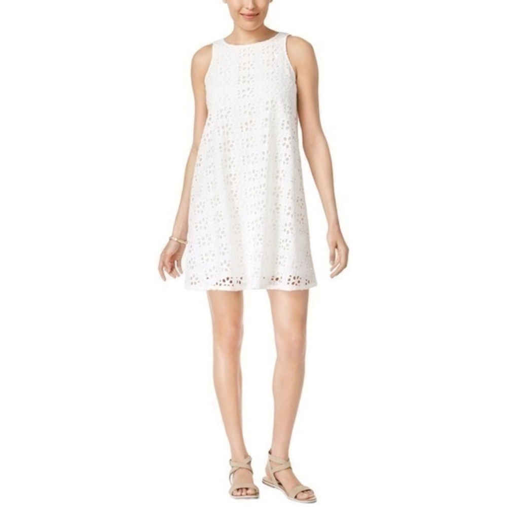 ECI NEW YORK Womens Eyelet Mini Party Dress